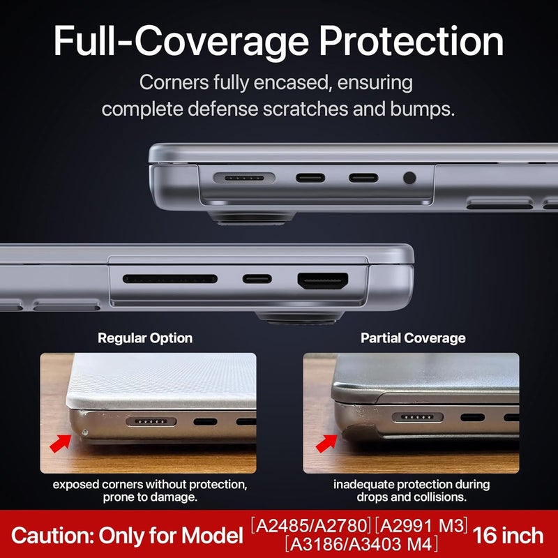 soonjet for MacBook Pro 16 inch Case M4 2025 2024-2021 M3 M2 M1 Pro/Max [Same as Bare MacBook] Protective Hard Case Laptop Cover - Matte Clear - Image 4